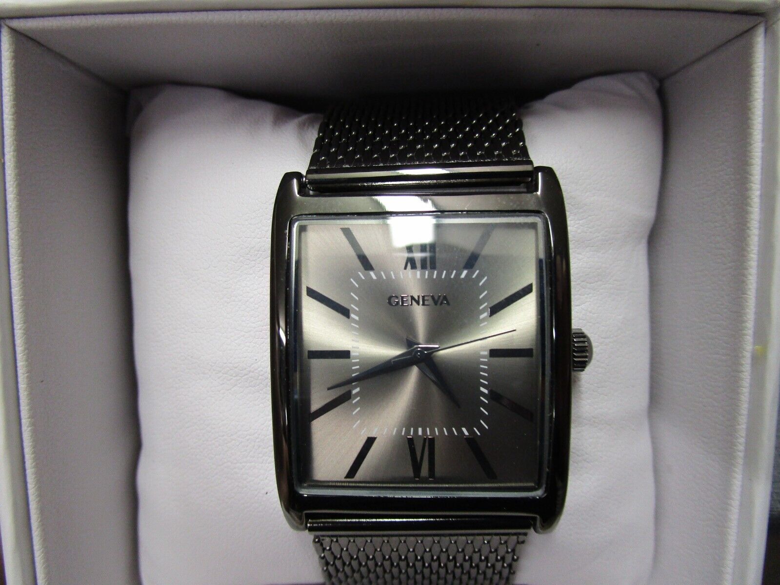 Geneva Platinum Men's Square Link deals Watch