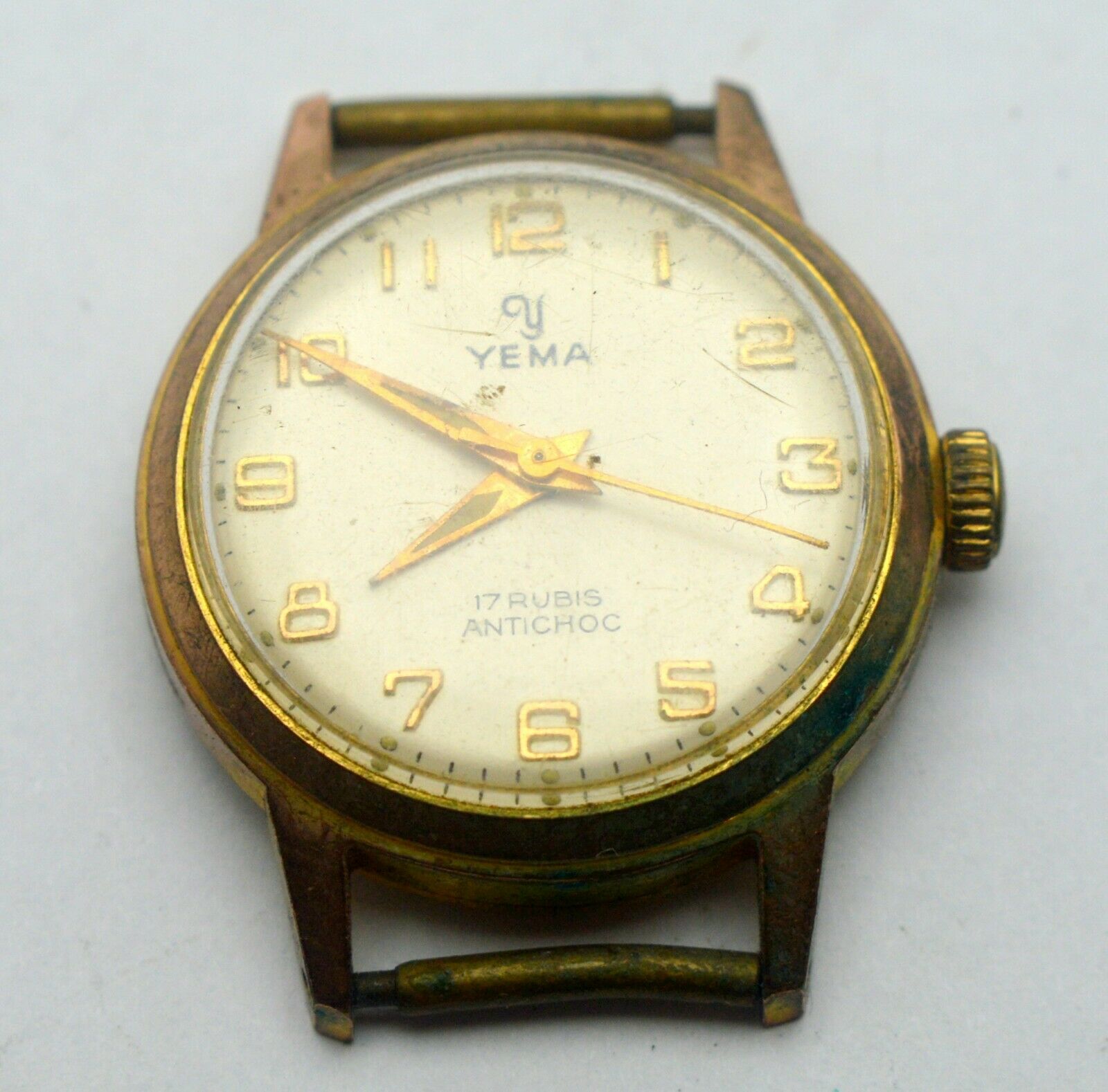 VINTAGE 1960s YEMA 17 RUBIS ANTICHOC MECHANICAL GOLD ROLLED WATCH