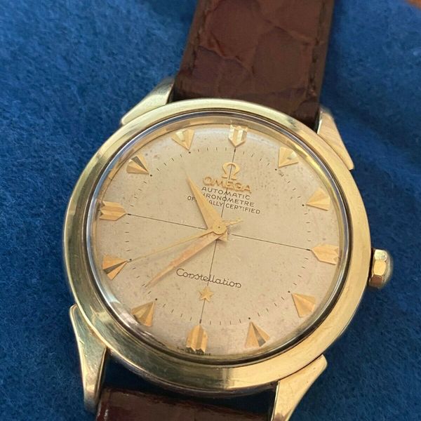 Rare OMEGA CONSTELLATION 505 PIE PAN ARROWHEAD 2852 3SC Crosshair 14K