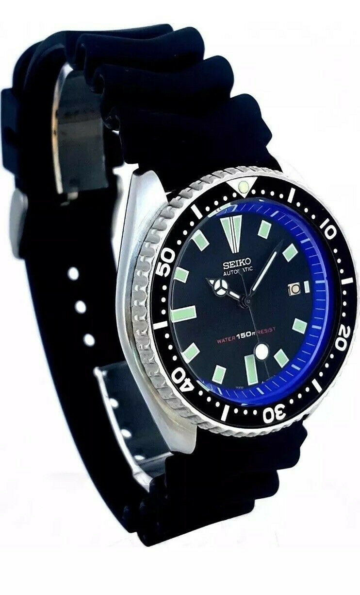 Seiko 7002 Vintage Diver - Great Mod with Mercedes Hands & Blue Chapter  Ring! | WatchCharts Marketplace