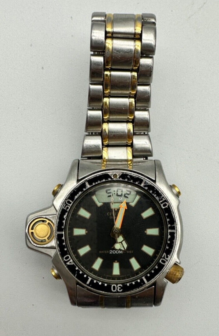 Vintage 1990 Citizen Promaster Aqualand Quartz Dive Watch C023