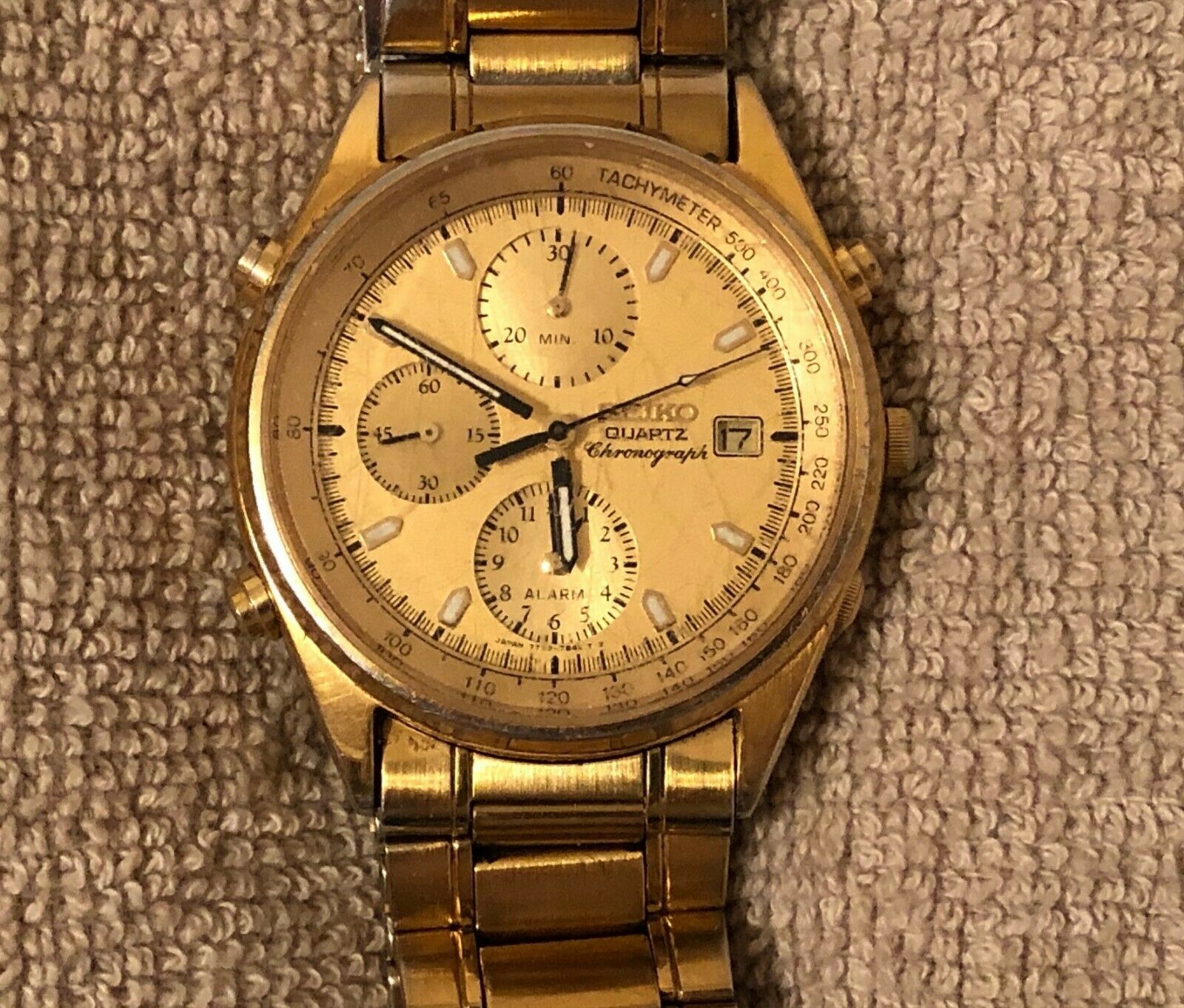 Vintage Seiko Men's Chronograph Watch - Gold Tone / 7T32 7830 | WatchCharts