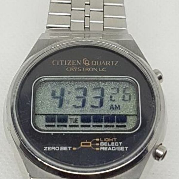 Vintage Rare Citizen Crystron LC Quartz Digital Watch 50-1077 Japan |  WatchCharts Marketplace