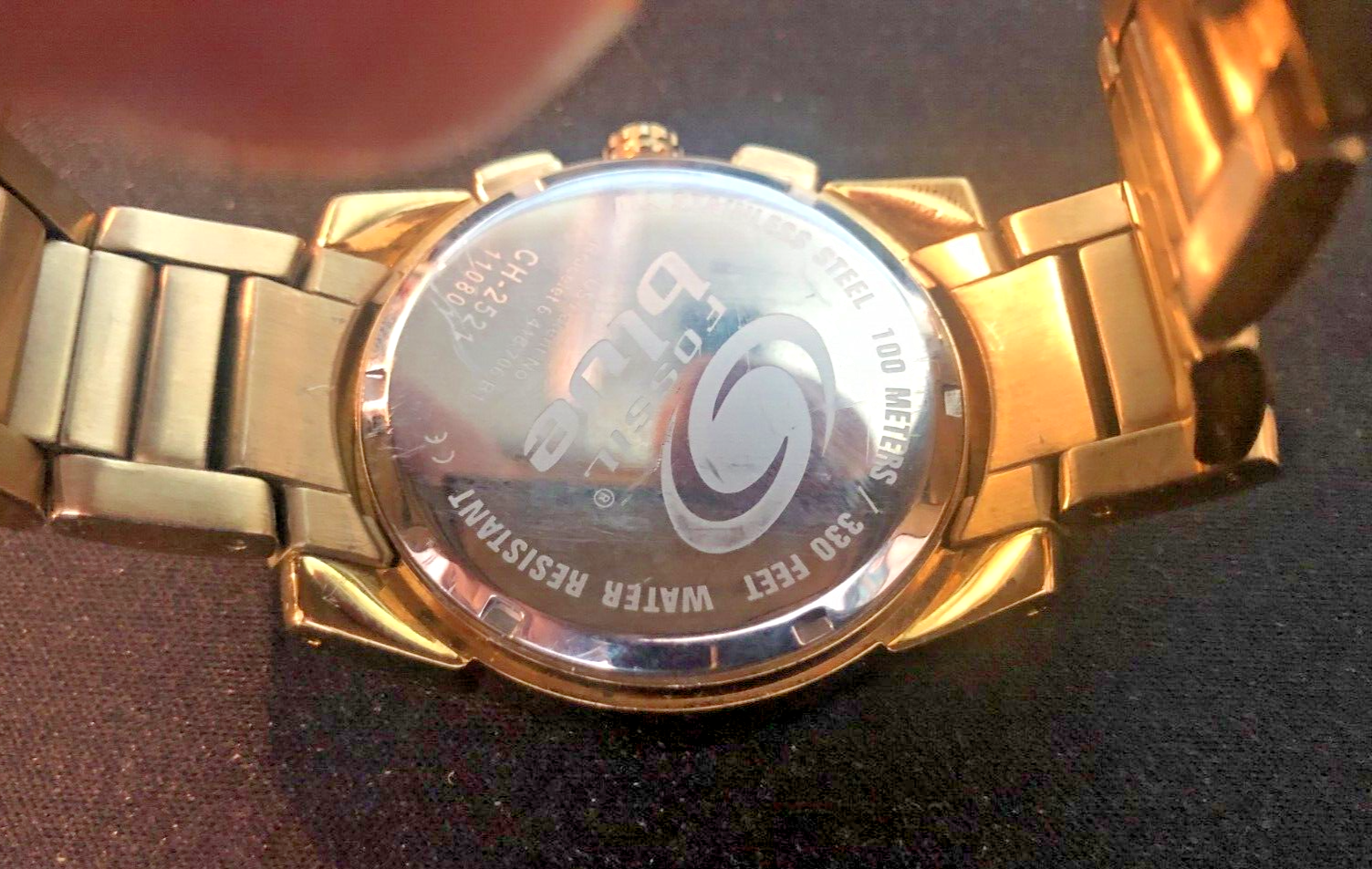 Men's FOSSIL CH2521 Watch Gold Tone Chronograph quartz 44.5mm Wide