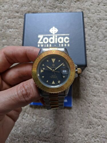 Zodiac Men's 40mm Root Beer GMT 200m Quartz Watch Eye of the Tiger