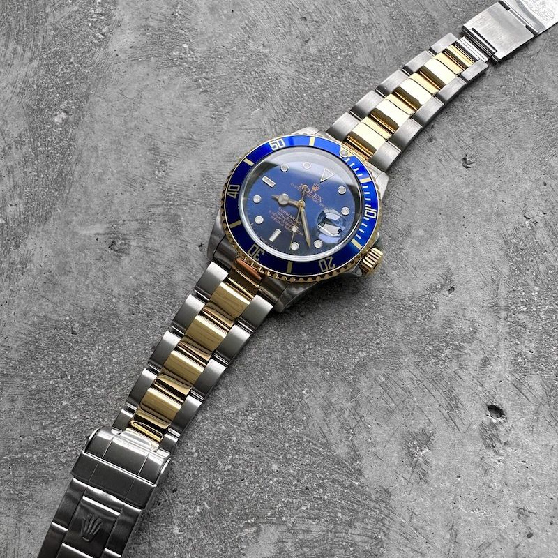 1999 Rolex Submariner Two Tone Gold and Stainless 16613 Blue Dial