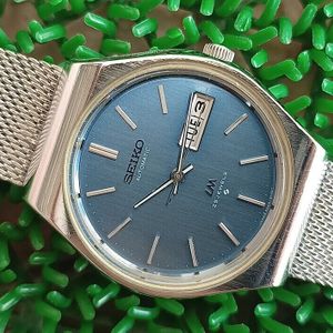 RARE VINTAGE SEIKO LM NICE BLUE DIAL 5606-8100 AUTOMATIC 25 JEWELS