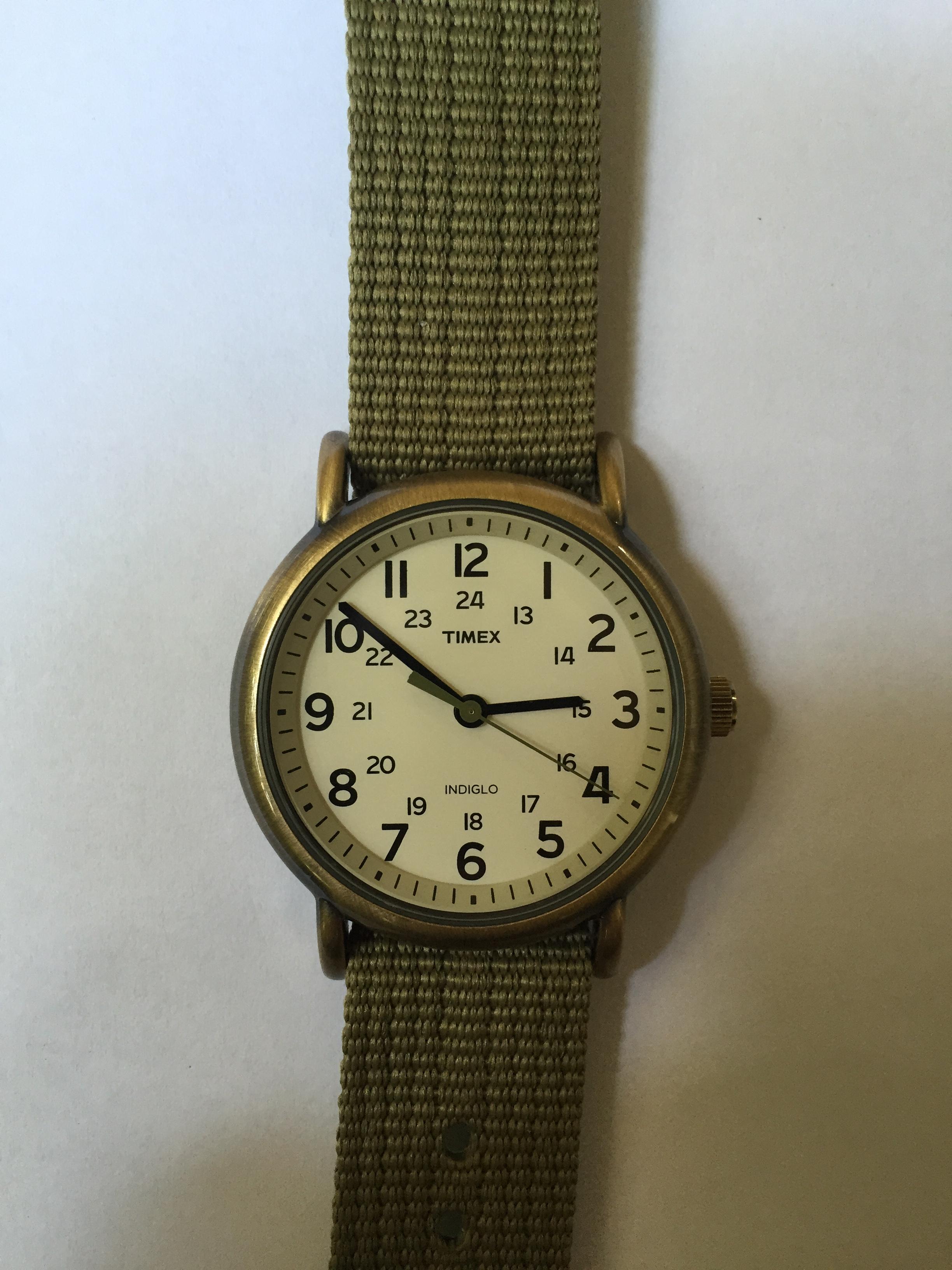 timex weekender brass