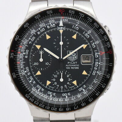 Auth TAG Heuer Pilot 130-206-Z Date Black Dial Automatic Men's