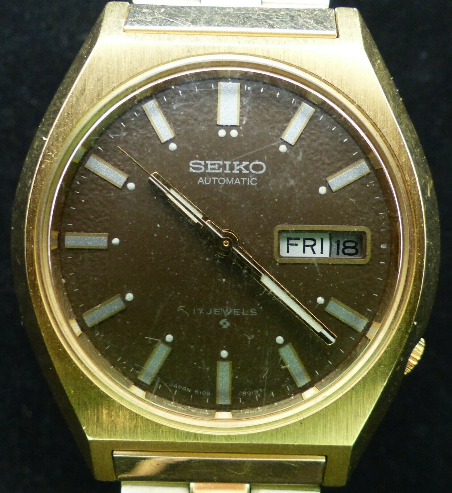 VINTAGE SEIKO 6109 8019 GOLD FILLED AUTOMATIC MEN