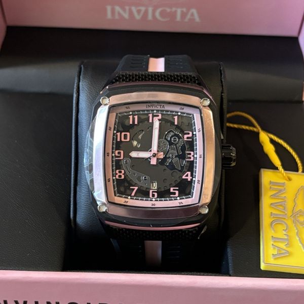 Invicta Men's Watch Invicta Racing Gunmetal and Pink Dial Silicone ...