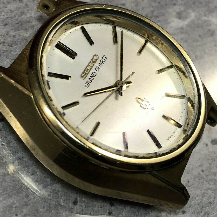 Vintage 1976 SEIKO GRAND QUARTZ 4840-8041 Cap Gold Mens Watch from