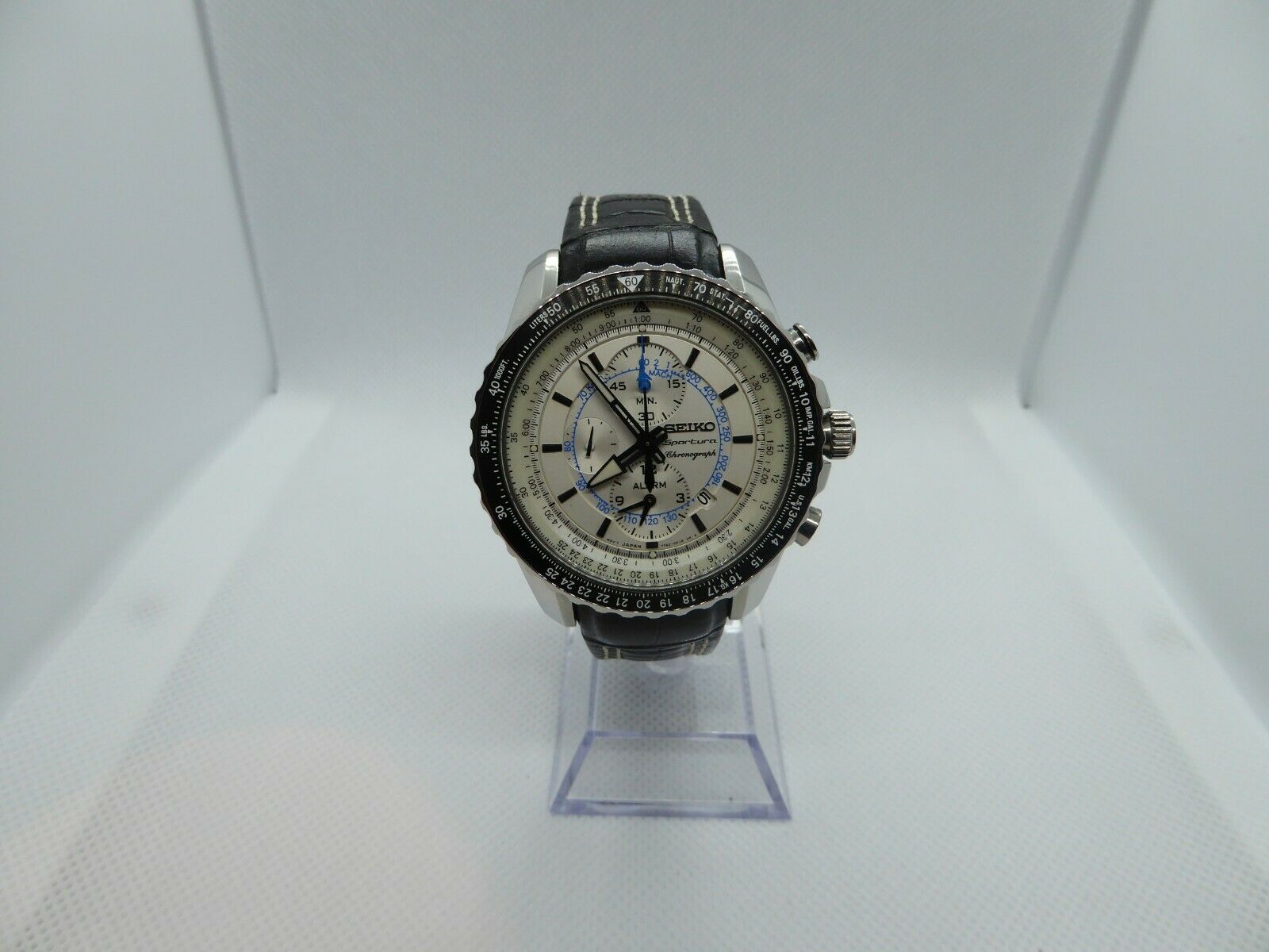 Seiko Sportura Pilot Chronograph SNAF01P1 Rare Option with Deployant buckle WatchCharts Marketplace