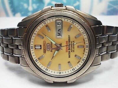 SEIKO 5 SUPERIOR TITANIUM DAY DATE AUTOMATIC MENS WATCH 7S36 0140