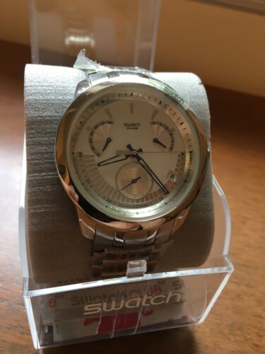 Swatch Watch Irony Retrograde BLUE SIGNS YRS402G Brand New