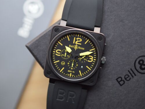 Bell Ross BR01 94 S Yellow Aviator Chronograph PVD Limited