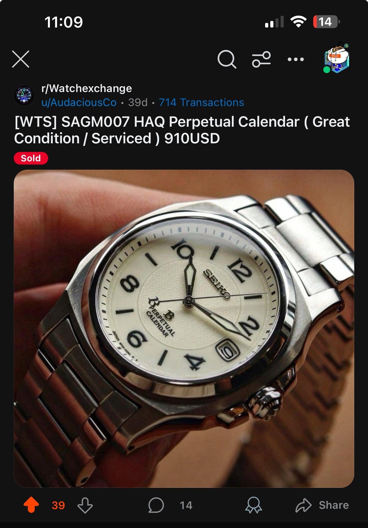 WTS] Seiko SAGM007 Brightz HAQ Perpetual Calendar (Just Serviced