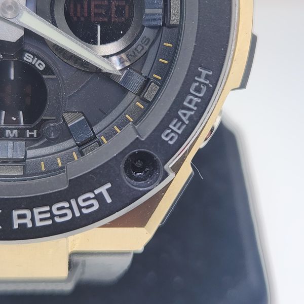 Casio G Shock Watch Mens 5445 Black Gold Analog Digital Tough Solar ...
