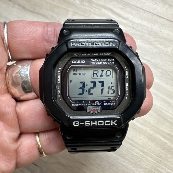 Casio G-Shock GW-5600J "The G 5600" Tough Solar Wave Ceptor Men's Watch ...