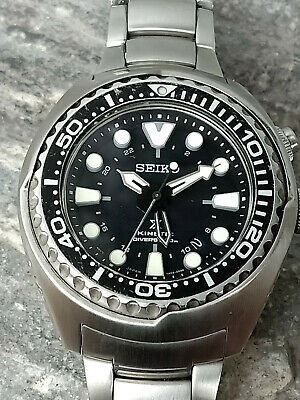 SEIKO DIVER 200M GMT 5M85-0AB0 SUN019 KINETIC AUTO QUARTZ MEN'S