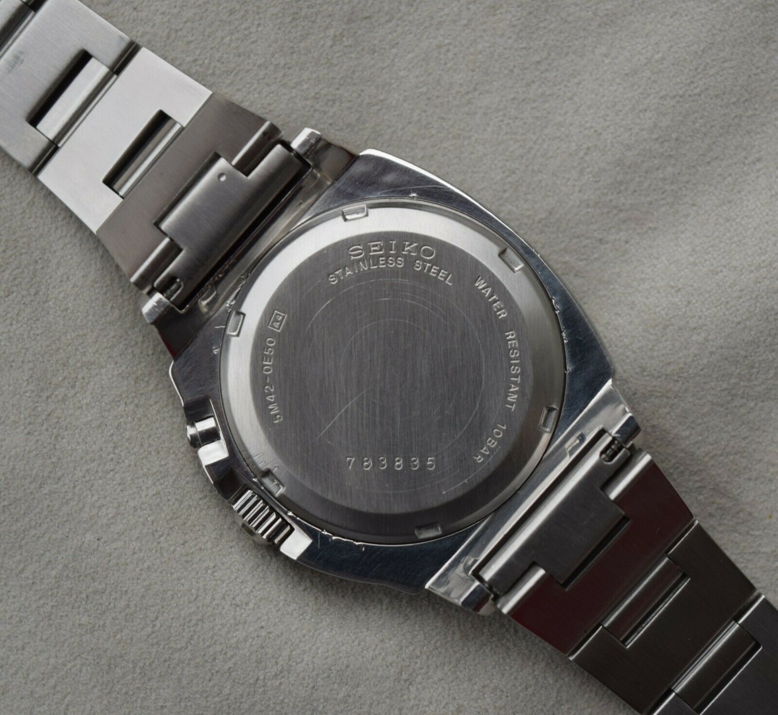 Serviced Seiko SUS Watch 5M42-0E50 Kinetic AGS Yellow