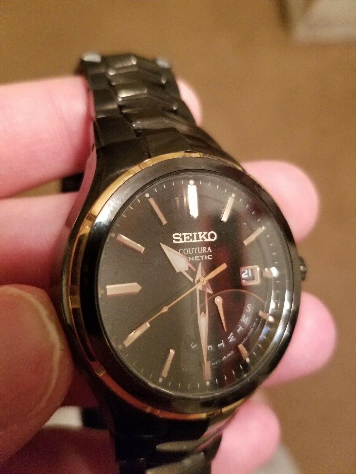 Seiko Coutura Kinetic Men s Watch Black Model SRN066 5M84 0AF0