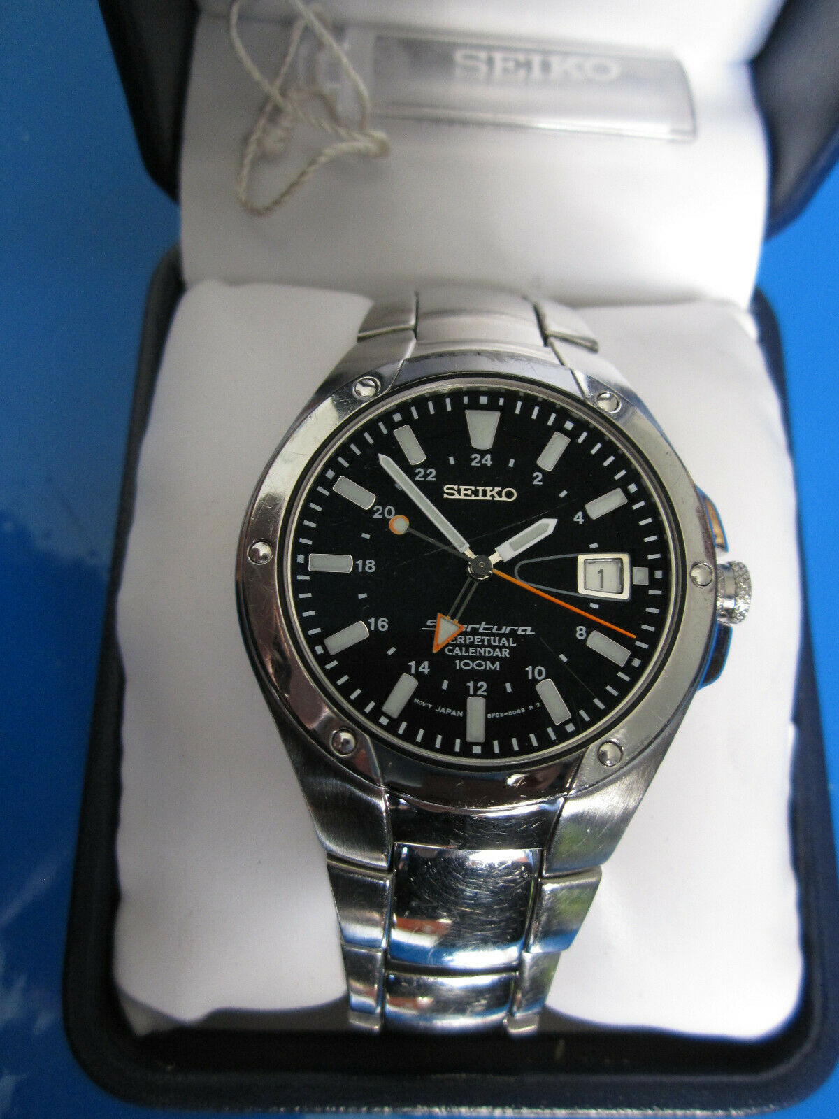 Seiko Sportura Perpetual Calendar GMT 8F56-0090 Ref: SLT047P 24