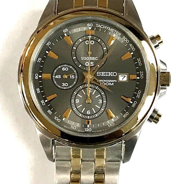 Seiko 7T92-0PP0 Chronograph Two-Tone Stainless Gray Dial Men's Watch  WARRANTY | WatchCharts