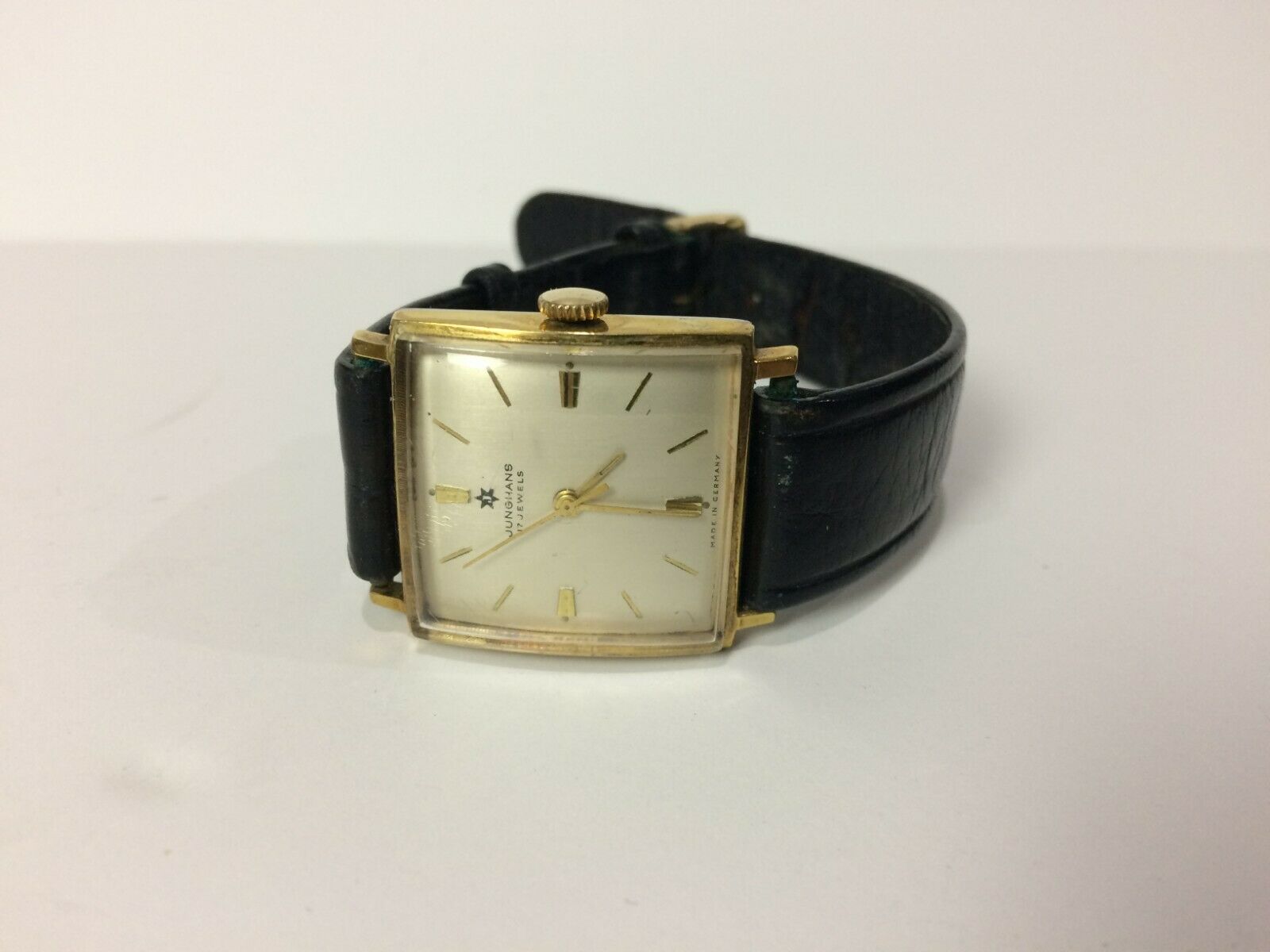 Vintage JUNGHANS 17 Jewels Square Watch Mechanical Working