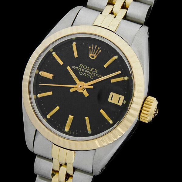 Rolex 6917 Oyster Perpetual Date 18k 750er Gold Stahl Automatik 30 Damen Uhr Watchcharts