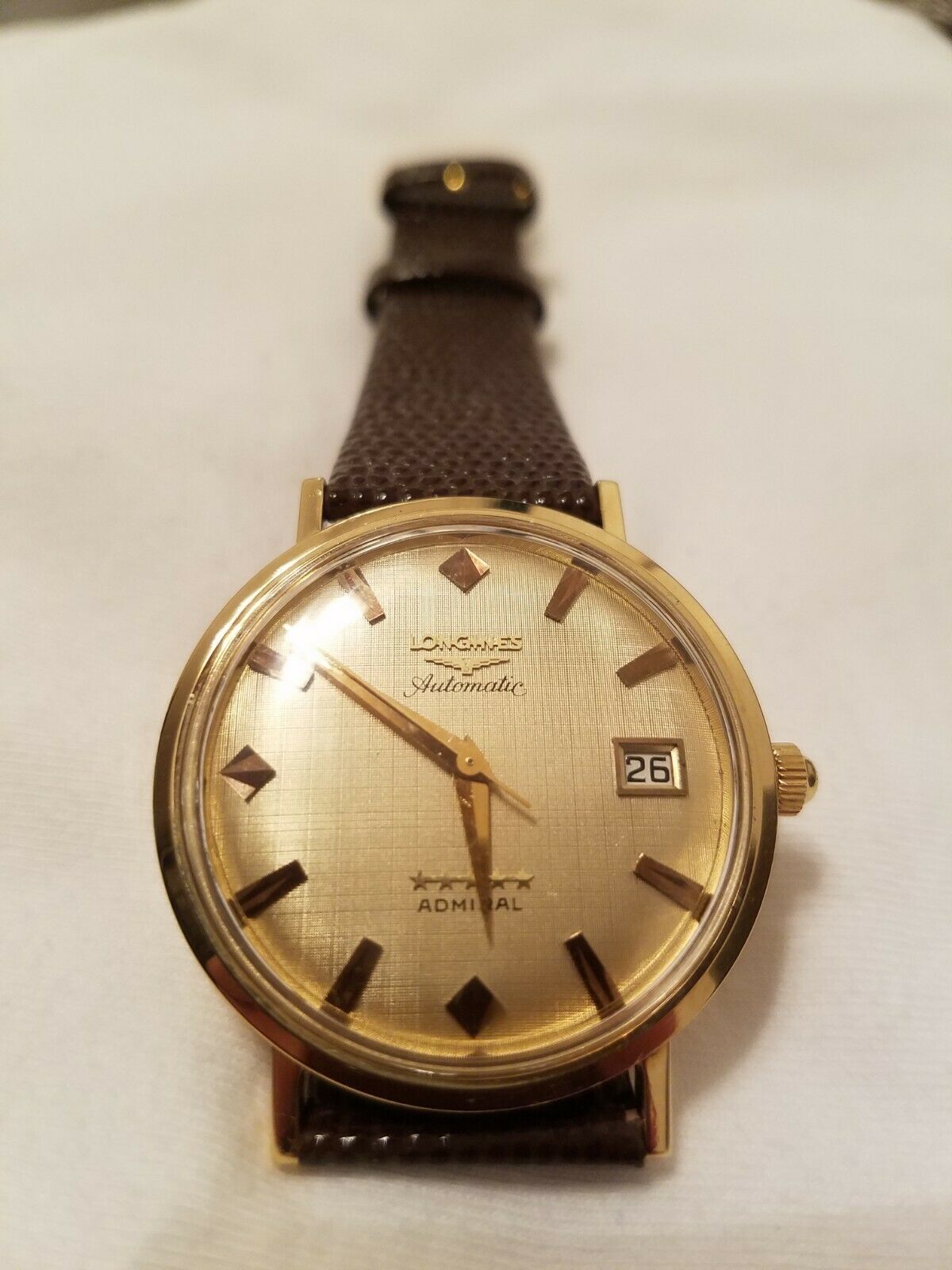 RARE Vintage 18k Gold Longines 5 Star Admiral Automatic Watch