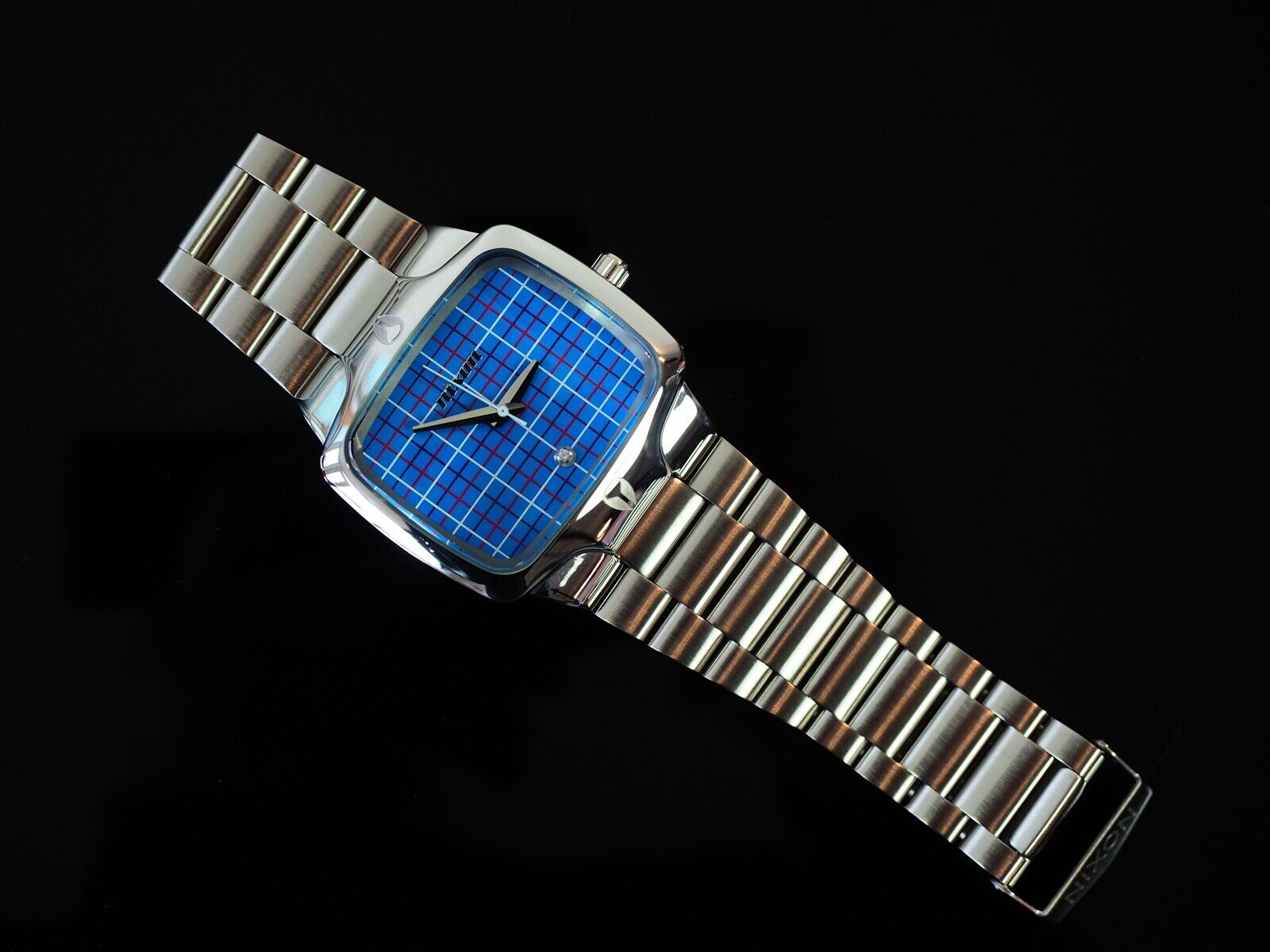 Nixon The Player SS Watch Blue Check Face Very Rare NWOT