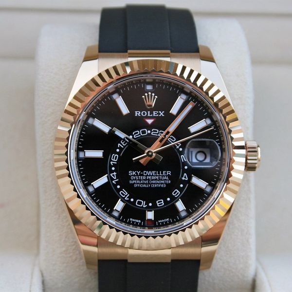 FS: Rolex 326238 SKYDWELLER YG OYSTERFLEX BLACK | WatchCharts