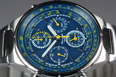 Exc+5 ] SEIKO Chronograph Criteria Light Blue Dial 38mm Watch 7T34