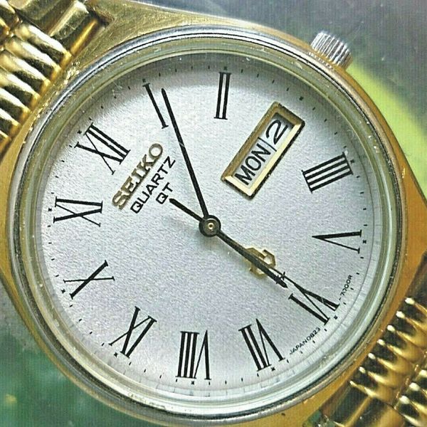 Mens Gold 36mm SEIKO QT 9j 0823-7000 1975 Vintage Quartz Watch | WatchCharts