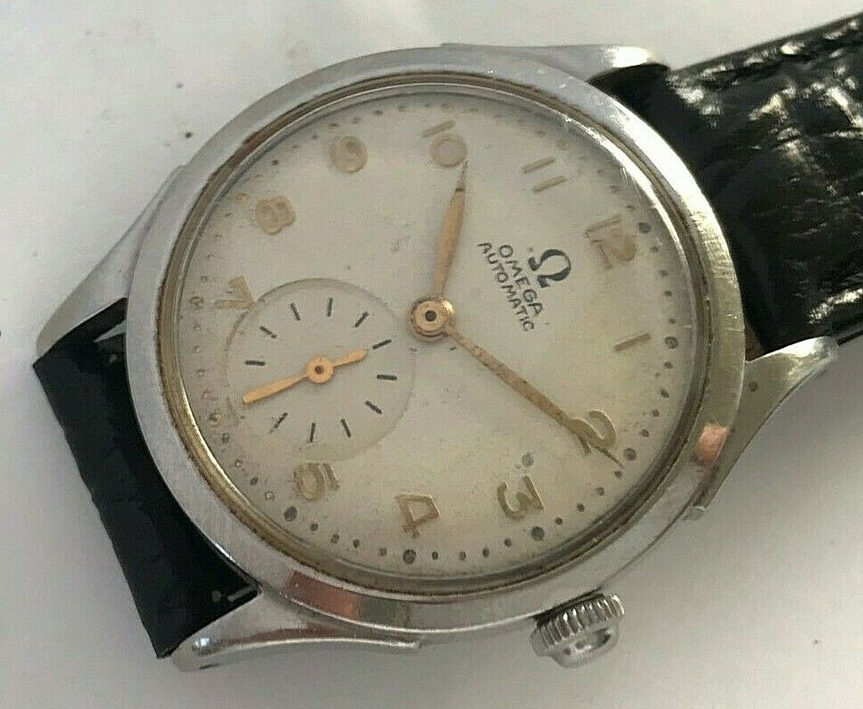 Vintage 33mm 1947 Omega Swiss bumper Automatic st. steel mens