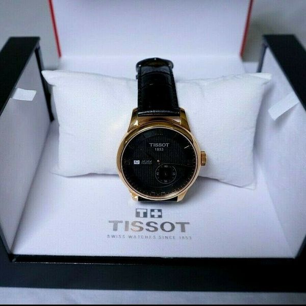 Tissot 1853 Le Locle Automatic - Men's Watch - Black Leather/Gold Metal