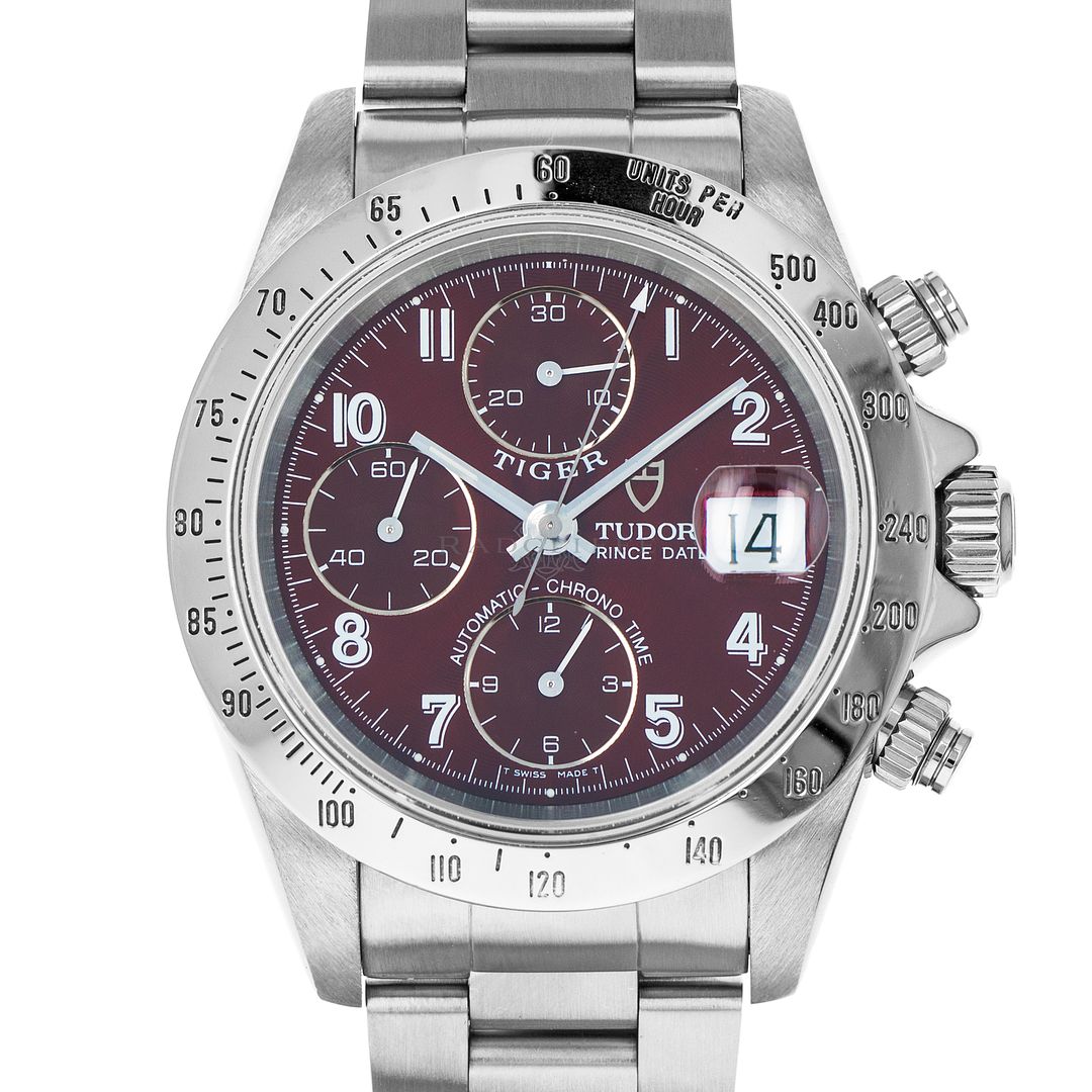 FS Tudor 79280 Burgundy TIGER Prince Date Chronograph