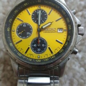 Rare Seiko 7T92-0BA0 Yellow & Black Dial Chronograph Mens Watch |  WatchCharts