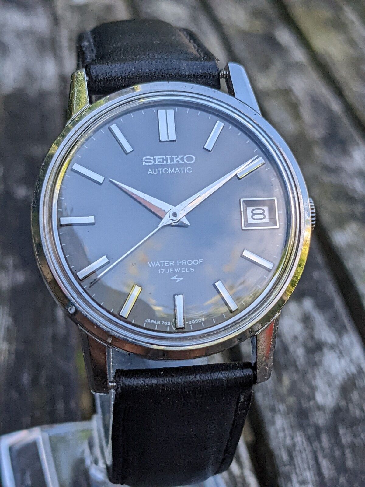 Seiko 7625-8033 Charcoal Dial Vintage 1968 Automatic RUNNING