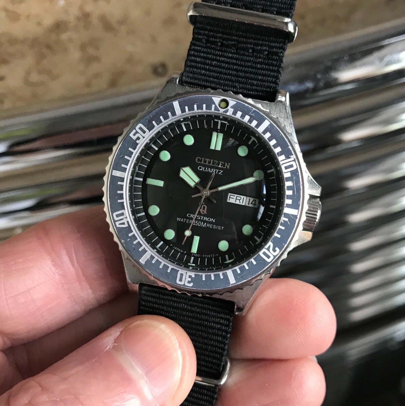 Citizen crystron 150m online diver