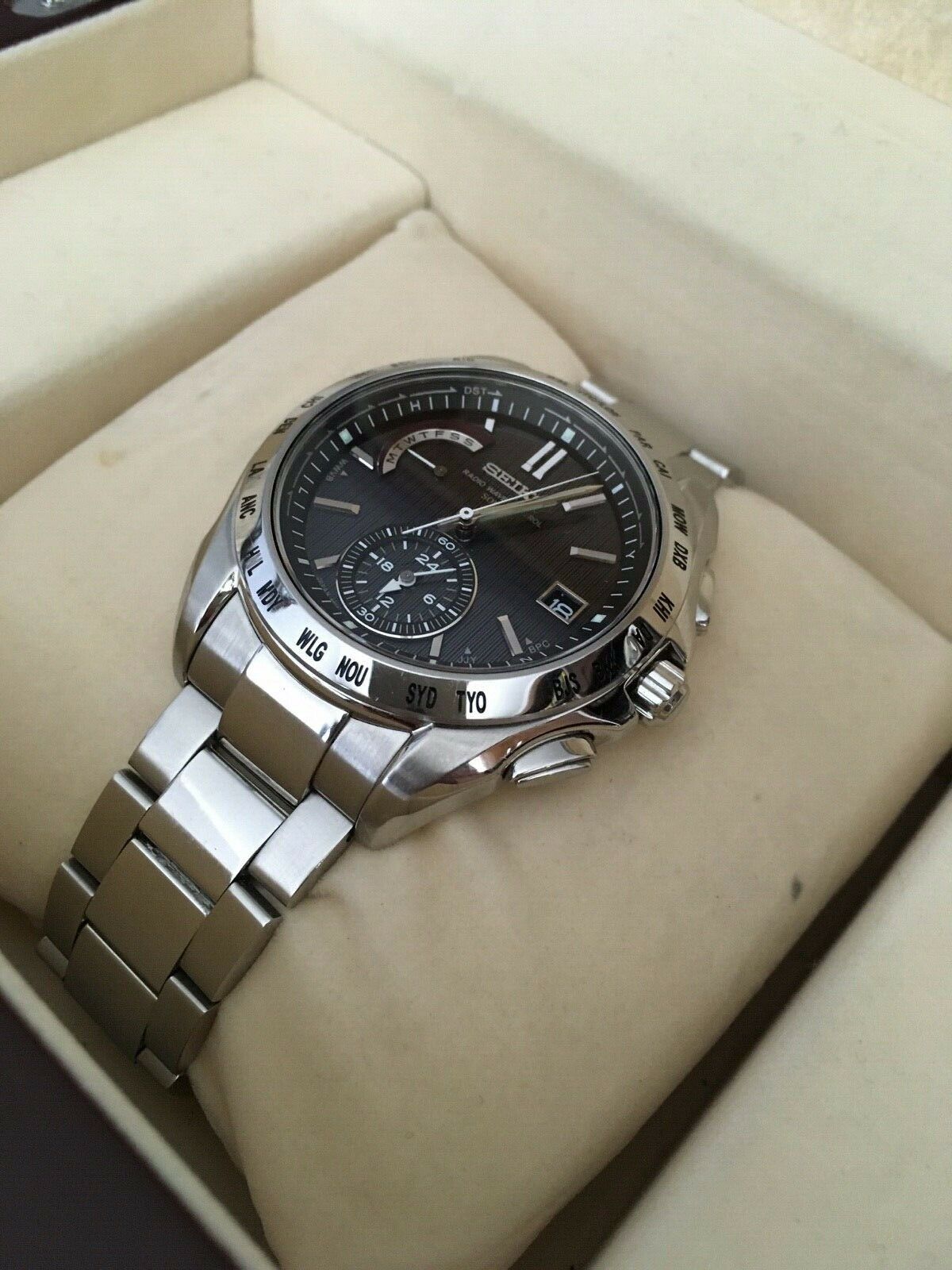 SEIKO Brightz SAGA059 8B54-0AA0 Solar Radiocontrol World