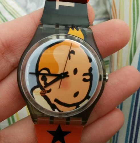 Buy Tintin Watch: Tintin & Haddock Moon Watch Small Black Strap Moulinsart  NEW Online in India - Etsy