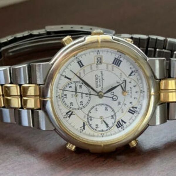 Seiko 7T32-7A00 A4 Quartz Chronograph Alarm Men’s Wristwatch New ...