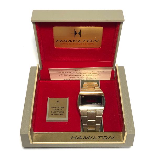 1970s Hamilton LED Watch 10k GFD Bezel Box Papers (Fits 7