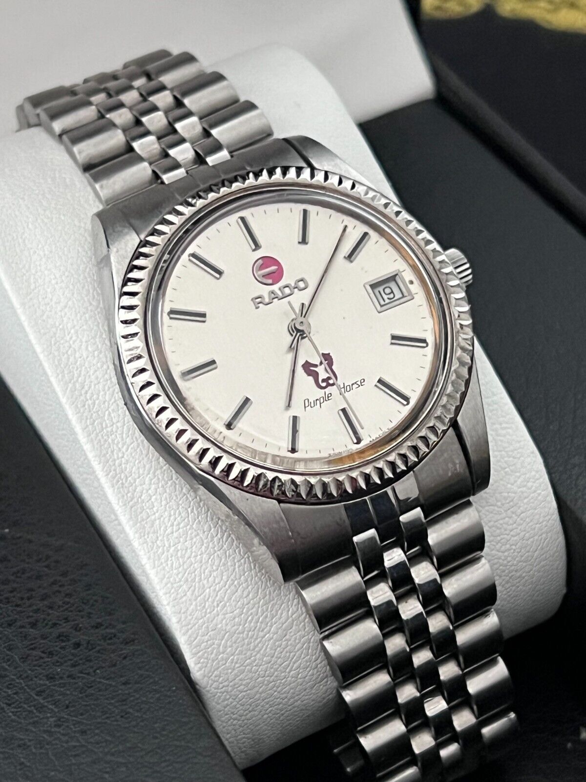 Rado Purple Horse Date 63634414 Automatic 1980s Vintage Mens