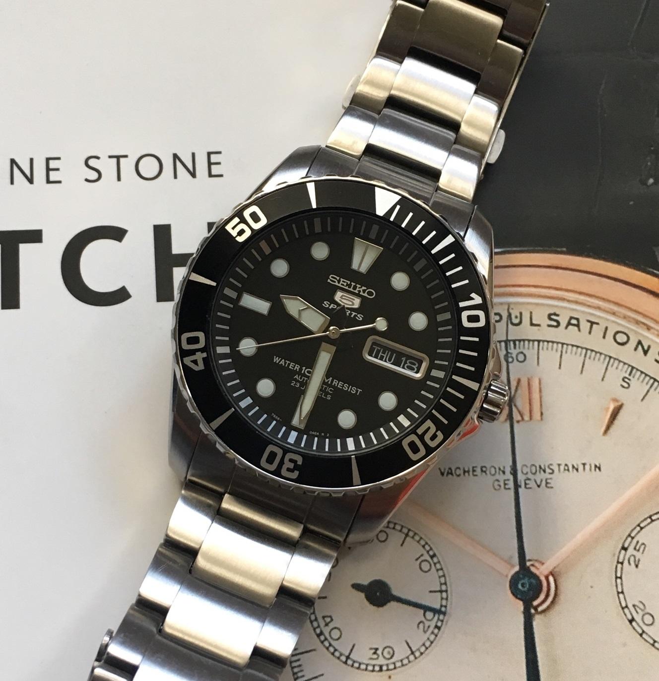 Wts Seiko Sea Urchin Snzf17 Black Dial Stainless Steel Automatic Dive Watch Watchcharts