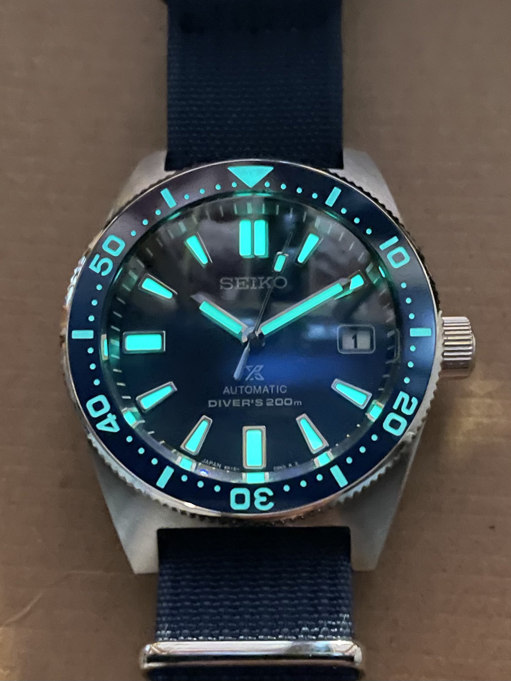 350 USD] Custom 40mm Seiko SBDC053 Navy Blue 62MAS NH35 Sapphire