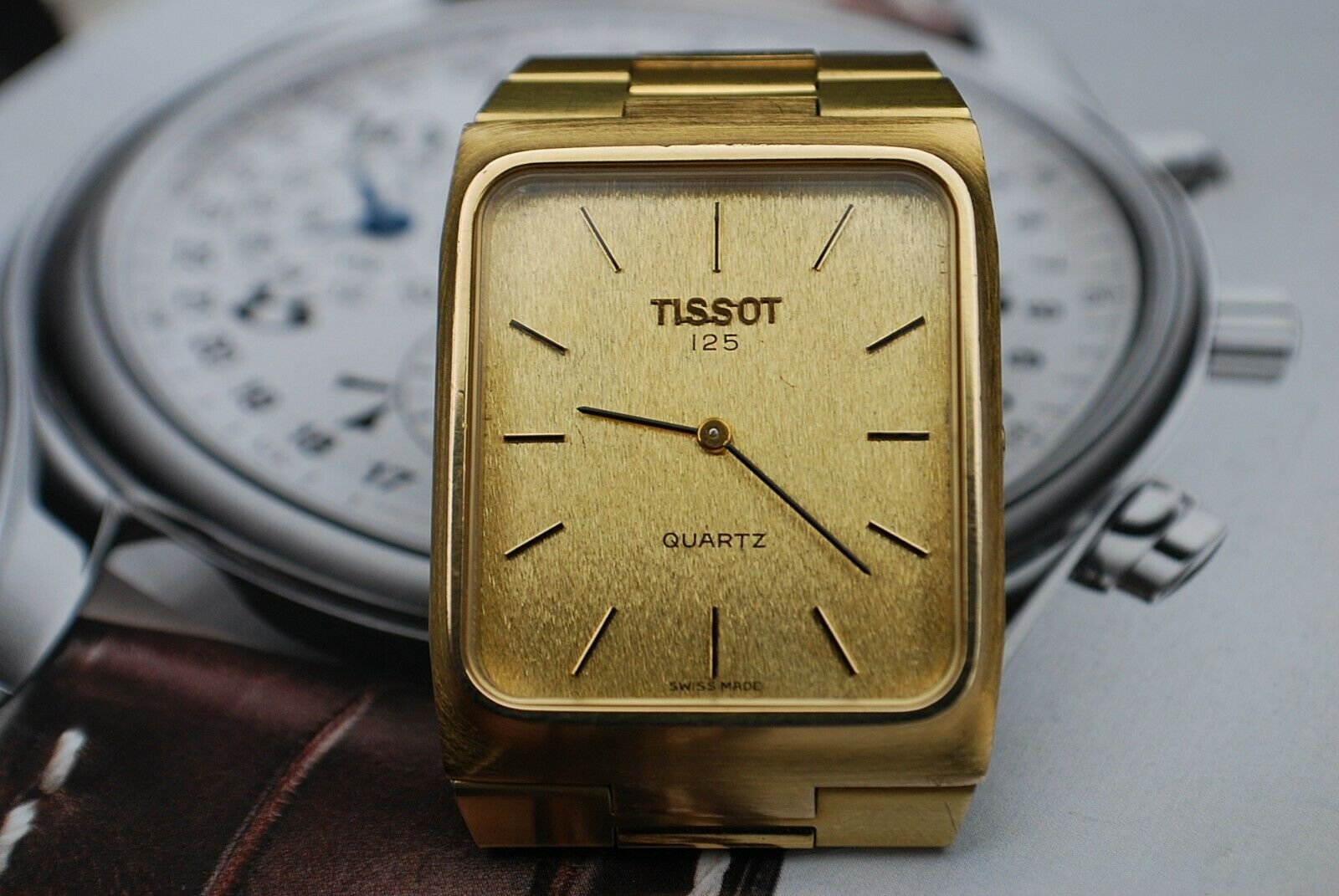 TISSOT 125 QUARTZ GLITTER DIAL GENTS VINTAGE WATCH c1980 s SPARES