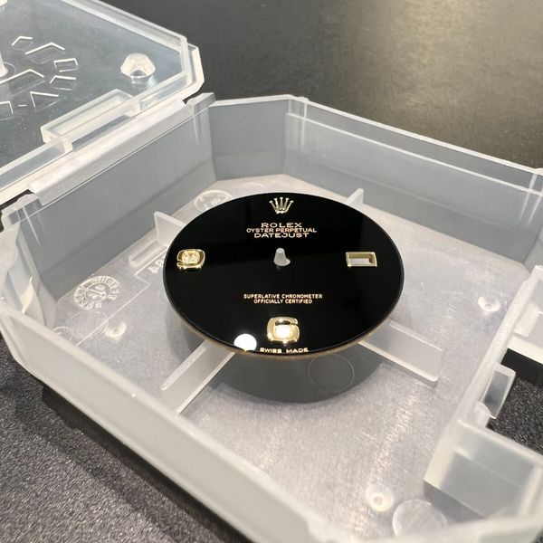 Rolex watch dials parts-black Onyx with 2 diamond | WatchCharts Marketplace